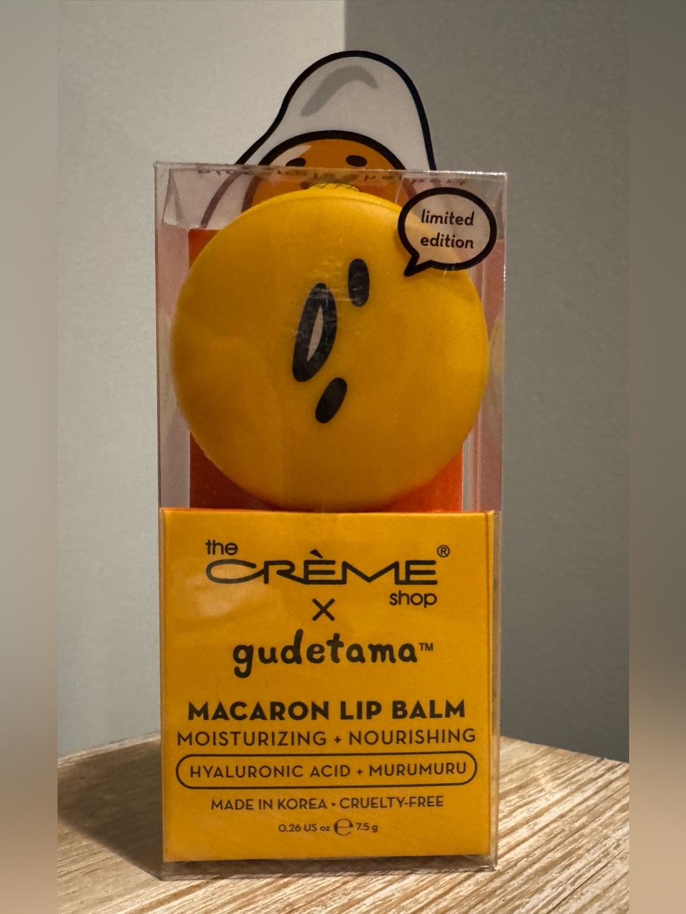 The Crème Shop x Gudetama Pineapple Sherbert Macaron Lip Balm